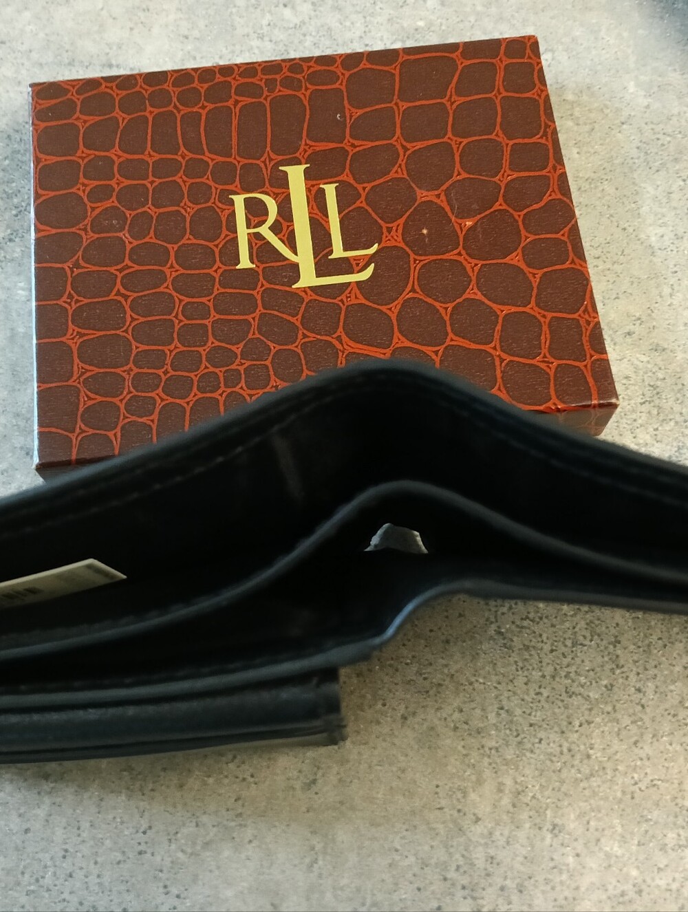 NIB Men's Ralph Lauren Black Genuine Leather Wallet - Picture 6 of 12